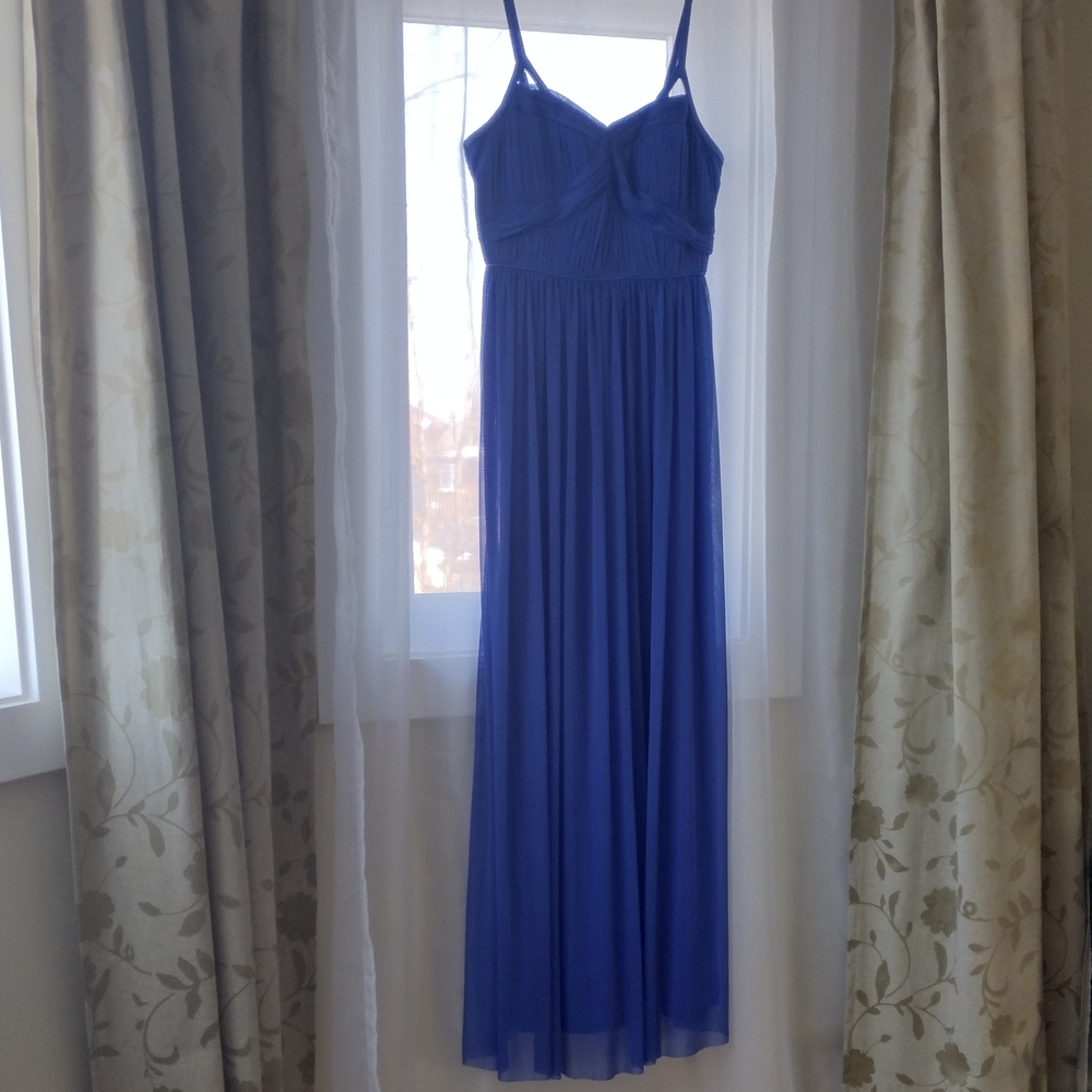 JESSICA SIMPSON Elegant Spaghetti Strap Long Gown Maxi Dress Royal Blue - Picture 10 of 10